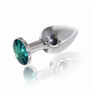 Малая серебряная пробка из cтали, изумруд