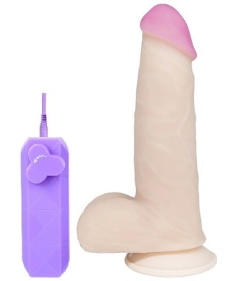 Вибратор из кибер-кожи с выносным пультом (14,5х4 см)