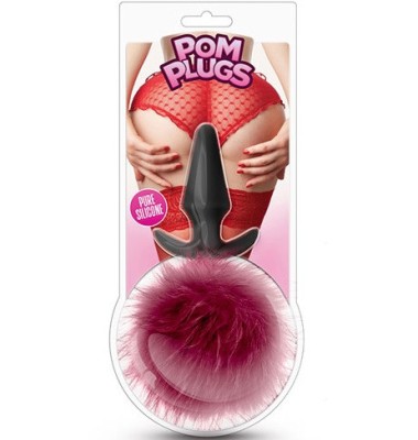 Анальная втулка с красным кроличьим хвостом, силиконовая