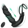 Премиум вибромассажер простаты телескопический LUX с 2 кольцами, с пультом и с приложением