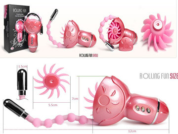 Массажер "ROLLING FUN" с лепестками для стим.клитора и анал. вибростимулятором