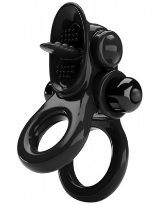 Виброкольцо двойное на пенис со стимуляцией клитора